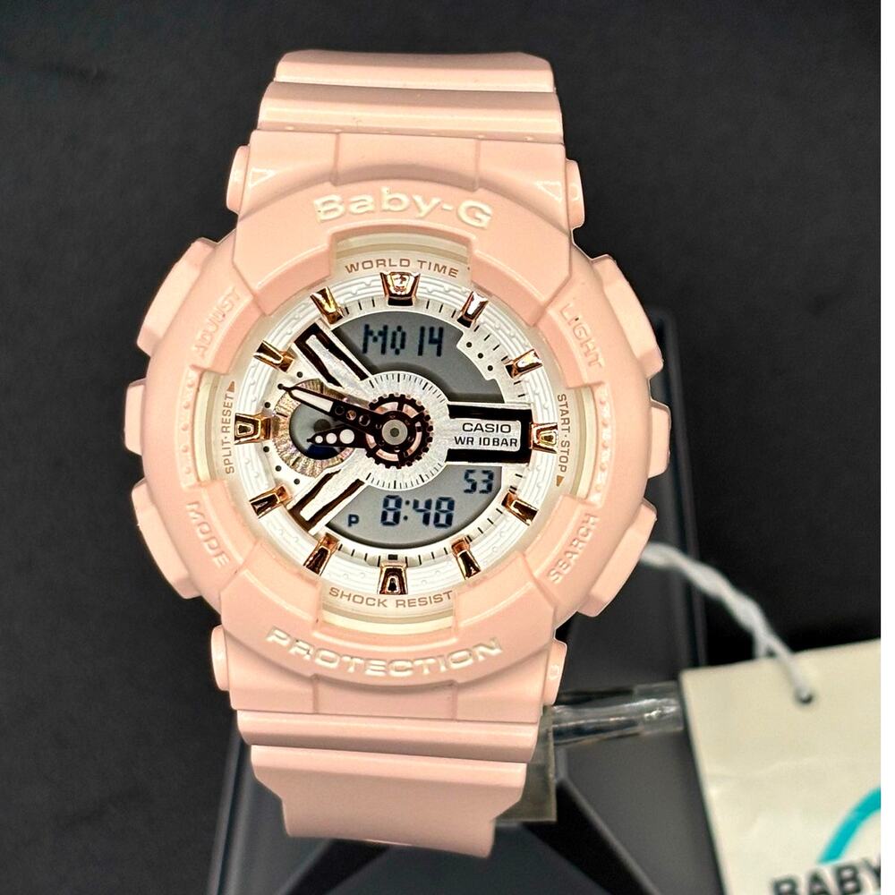 Casio Baby-G BA-110RG-4A Pink Rose Gold Analog Digital Women’s Watch NIBWT 100M